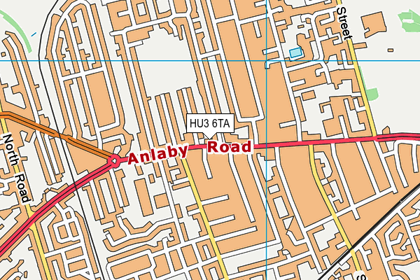 HU3 6TA map - OS VectorMap District (Ordnance Survey)