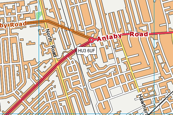 HU3 6UF map - OS VectorMap District (Ordnance Survey)