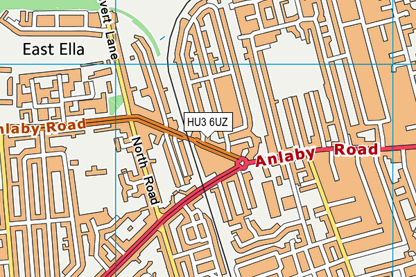 HU3 6UZ map - OS VectorMap District (Ordnance Survey)
