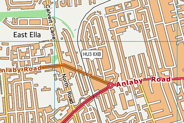 HU3 6XB map - OS VectorMap District (Ordnance Survey)