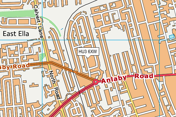 HU3 6XW map - OS VectorMap District (Ordnance Survey) HU3 6XW map - OS VectorMap District (Ordnance Survey)