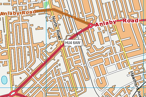 HU4 6AW map - OS VectorMap District (Ordnance Survey) HU4 6AW map - OS VectorMap District (Ordnance Survey)