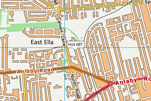 HU4 6BT map - OS VectorMap District (Ordnance Survey)