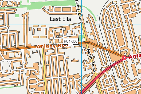 HU4 6DJ map - OS VectorMap District (Ordnance Survey)
