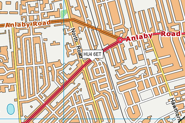 HU4 6ET map - OS VectorMap District (Ordnance Survey)