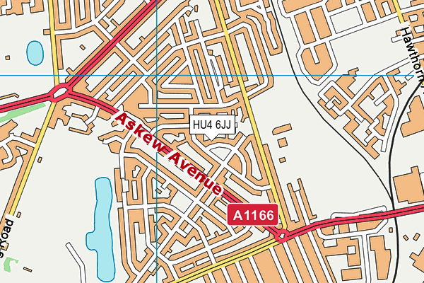 HU4 6JJ map - OS VectorMap District (Ordnance Survey) HU4 6JJ map - OS VectorMap District (Ordnance Survey)