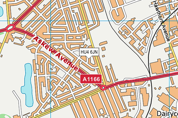 HU4 6JN map - OS VectorMap District (Ordnance Survey)