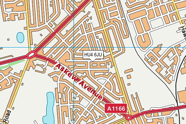 HU4 6JU map - OS VectorMap District (Ordnance Survey)