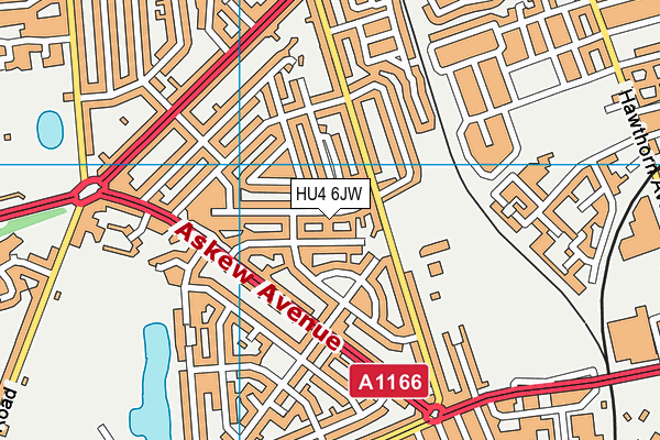 HU4 6JW map - OS VectorMap District (Ordnance Survey) HU4 6JW map - OS VectorMap District (Ordnance Survey)