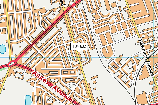 HU4 6JZ map - OS VectorMap District (Ordnance Survey) HU4 6JZ map - OS VectorMap District (Ordnance Survey)