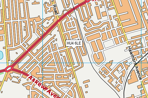 HU4 6LE map - OS VectorMap District (Ordnance Survey) HU4 6LE map - OS VectorMap District (Ordnance Survey)