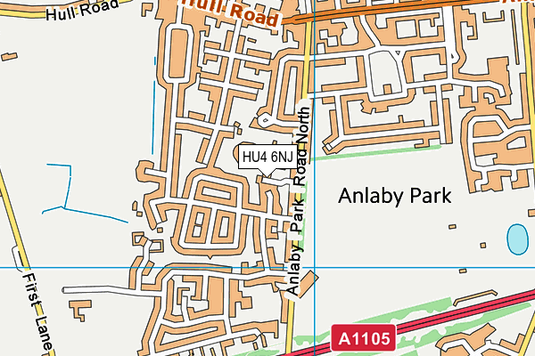 HU4 6NJ map - OS VectorMap District (Ordnance Survey) HU4 6NJ map - OS VectorMap District (Ordnance Survey)