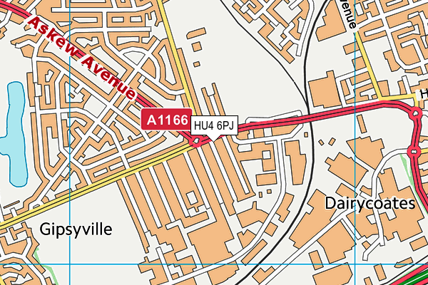 HU4 6PJ map - OS VectorMap District (Ordnance Survey)