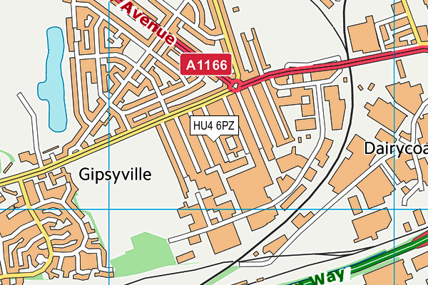 HU4 6PZ map - OS VectorMap District (Ordnance Survey)