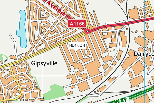 HU4 6QH map - OS VectorMap District (Ordnance Survey)