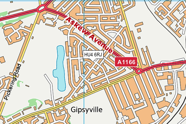 HU4 6RJ map - OS VectorMap District (Ordnance Survey) HU4 6RJ map - OS VectorMap District (Ordnance Survey)