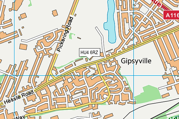 HU4 6RZ map - OS VectorMap District (Ordnance Survey) HU4 6RZ map - OS VectorMap District (Ordnance Survey)