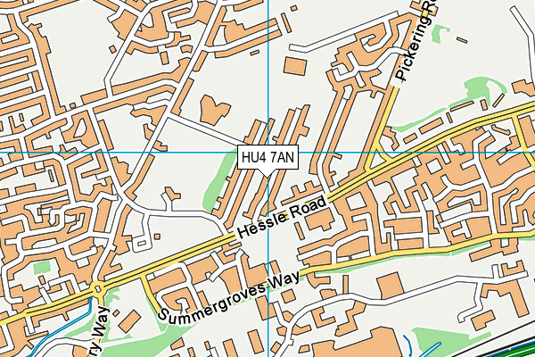 HU4 7AN map - OS VectorMap District (Ordnance Survey)
