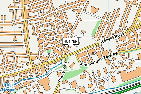 HU4 7BN map - OS VectorMap District (Ordnance Survey) HU4 7BN map - OS VectorMap District (Ordnance Survey)