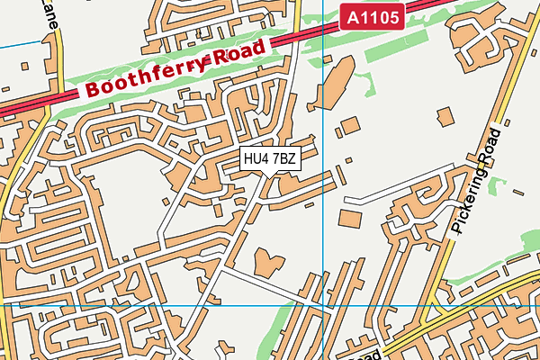HU4 7BZ map - OS VectorMap District (Ordnance Survey) HU4 7BZ map - OS VectorMap District (Ordnance Survey)