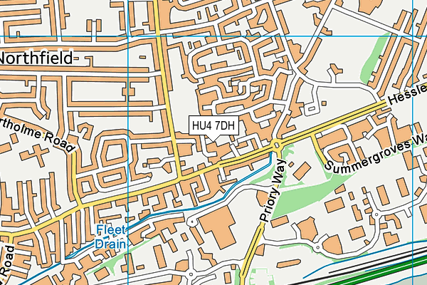HU4 7DH map - OS VectorMap District (Ordnance Survey) HU4 7DH map - OS VectorMap District (Ordnance Survey)