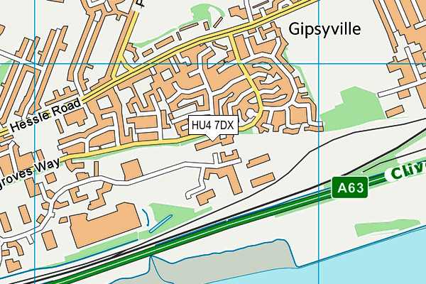 HU4 7DX map - OS VectorMap District (Ordnance Survey) HU4 7DX map - OS VectorMap District (Ordnance Survey)