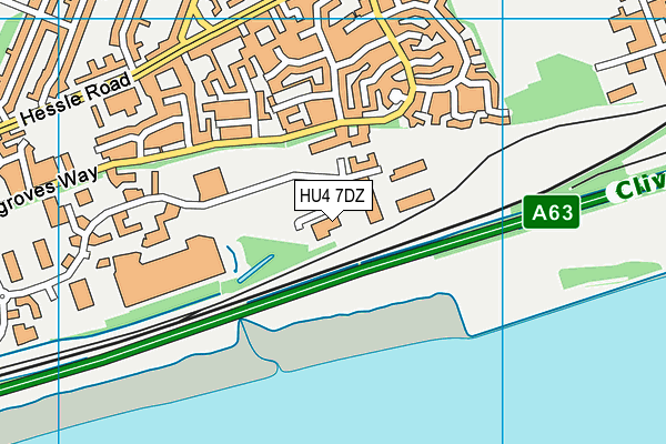 HU4 7DZ map - OS VectorMap District (Ordnance Survey) HU4 7DZ map - OS VectorMap District (Ordnance Survey)