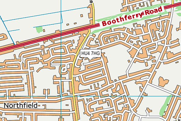 HU4 7HG map - OS VectorMap District (Ordnance Survey)