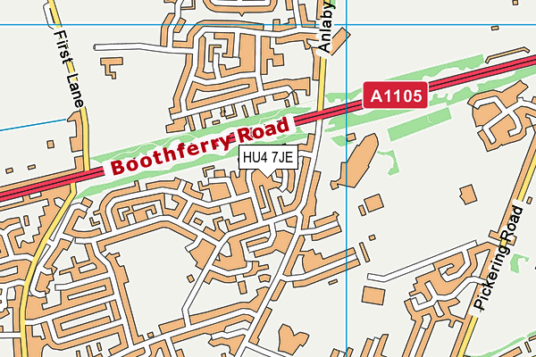 HU4 7JE map - OS VectorMap District (Ordnance Survey)