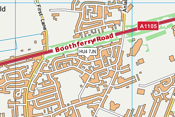 HU4 7JN map - OS VectorMap District (Ordnance Survey) HU4 7JN map - OS VectorMap District (Ordnance Survey)