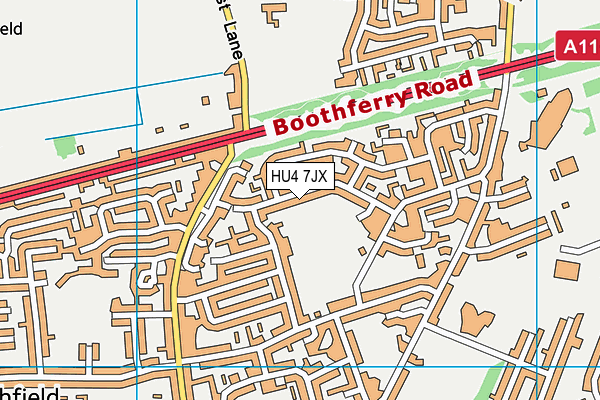 HU4 7JX map - OS VectorMap District (Ordnance Survey) HU4 7JX map - OS VectorMap District (Ordnance Survey)