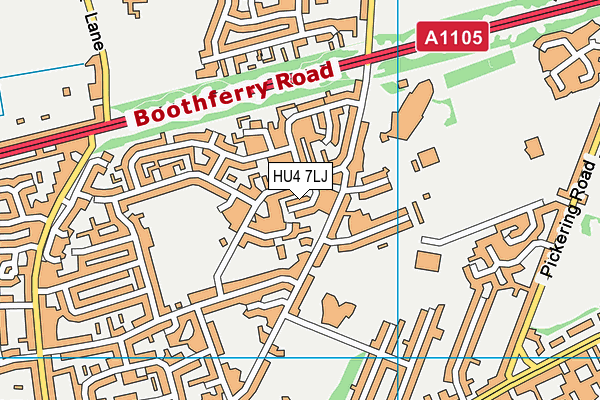 HU4 7LJ map - OS VectorMap District (Ordnance Survey) HU4 7LJ map - OS VectorMap District (Ordnance Survey)