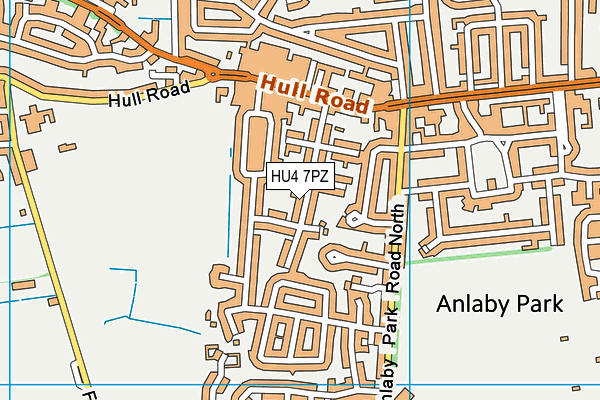 HU4 7PZ map - OS VectorMap District (Ordnance Survey) HU4 7PZ map - OS VectorMap District (Ordnance Survey)