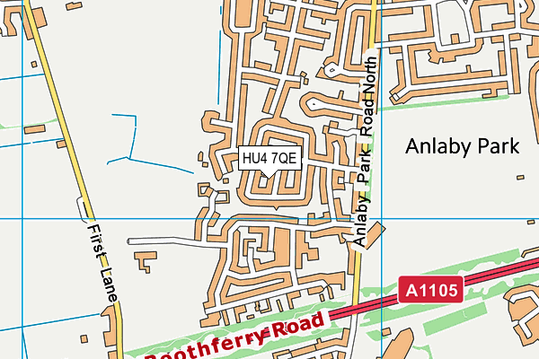 HU4 7QE map - OS VectorMap District (Ordnance Survey)