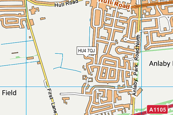 HU4 7QJ map - OS VectorMap District (Ordnance Survey) HU4 7QJ map - OS VectorMap District (Ordnance Survey)