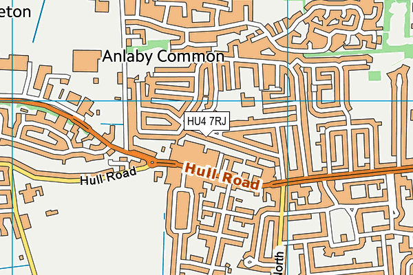 HU4 7RJ map - OS VectorMap District (Ordnance Survey) HU4 7RJ map - OS VectorMap District (Ordnance Survey)