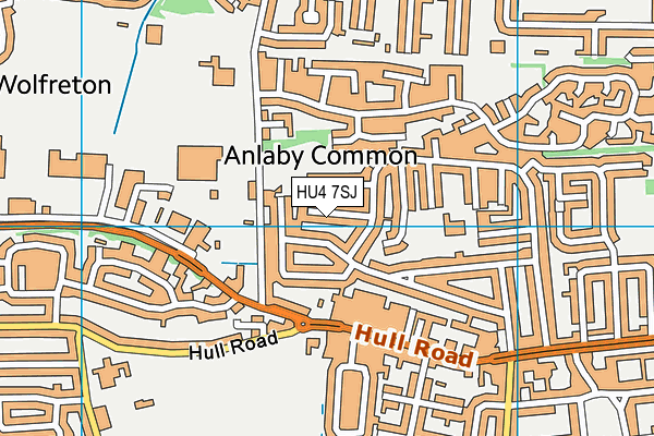 HU4 7SJ map - OS VectorMap District (Ordnance Survey)
