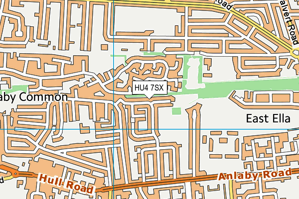 HU4 7SX map - OS VectorMap District (Ordnance Survey)