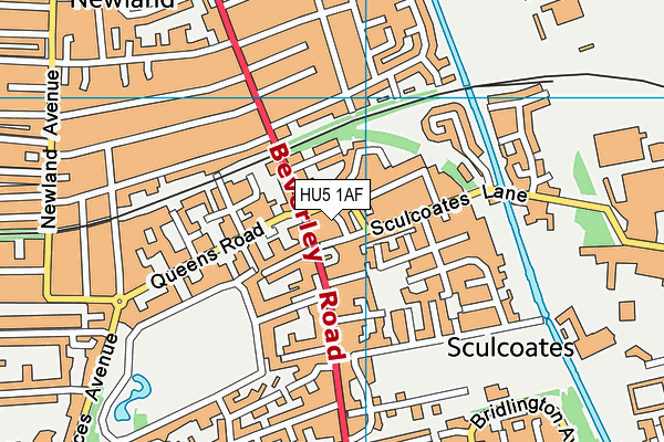 HU5 1AF map - OS VectorMap District (Ordnance Survey)