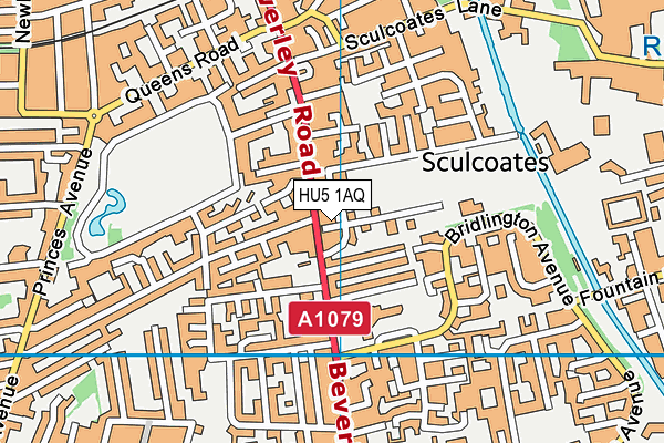 HU5 1AQ map - OS VectorMap District (Ordnance Survey) HU5 1AQ map - OS VectorMap District (Ordnance Survey)