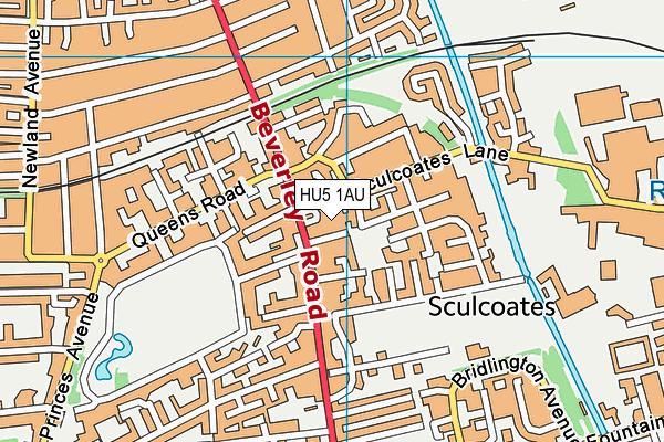 HU5 1AU map - OS VectorMap District (Ordnance Survey)