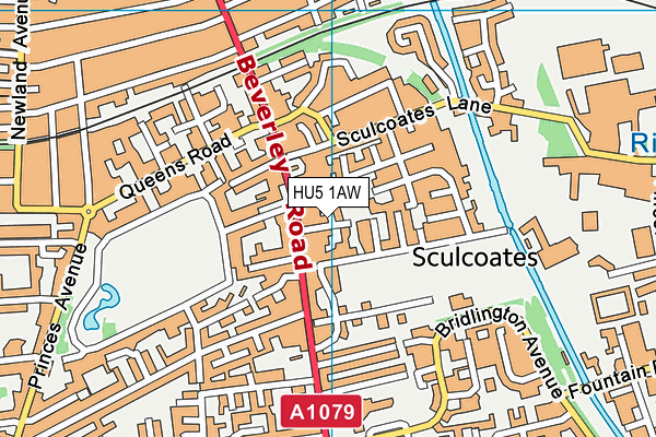 HU5 1AW map - OS VectorMap District (Ordnance Survey) HU5 1AW map - OS VectorMap District (Ordnance Survey)