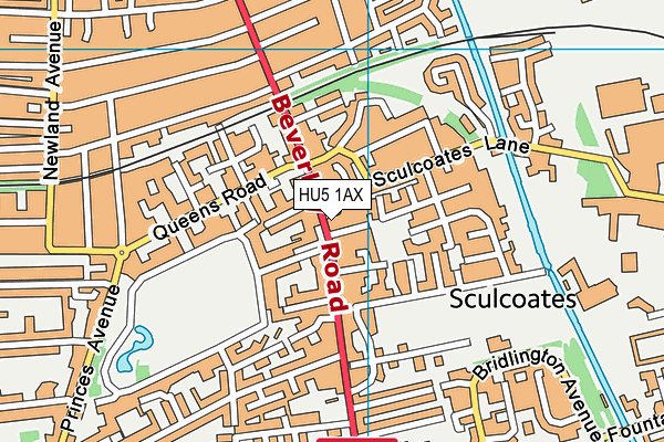 HU5 1AX map - OS VectorMap District (Ordnance Survey) HU5 1AX map - OS VectorMap District (Ordnance Survey)