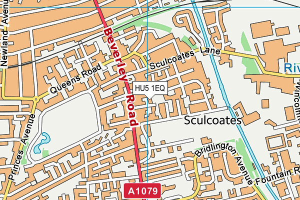 HU5 1EQ map - OS VectorMap District (Ordnance Survey)