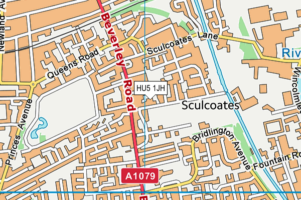 HU5 1JH map - OS VectorMap District (Ordnance Survey)