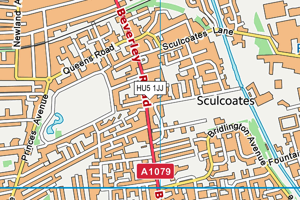 HU5 1JJ map - OS VectorMap District (Ordnance Survey)