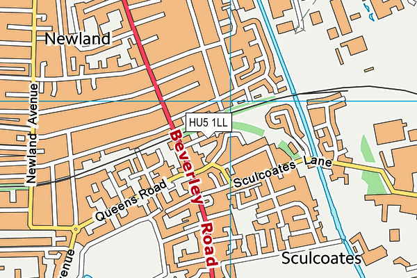 HU5 1LL map - OS VectorMap District (Ordnance Survey) HU5 1LL map - OS VectorMap District (Ordnance Survey)