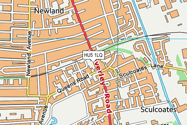 HU5 1LQ map - OS VectorMap District (Ordnance Survey) HU5 1LQ map - OS VectorMap District (Ordnance Survey)