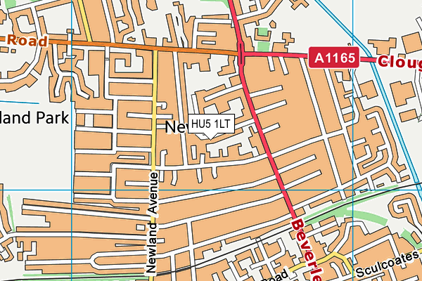 HU5 1LT map - OS VectorMap District (Ordnance Survey) HU5 1LT map - OS VectorMap District (Ordnance Survey)