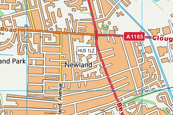 HU5 1LZ map - OS VectorMap District (Ordnance Survey) HU5 1LZ map - OS VectorMap District (Ordnance Survey)